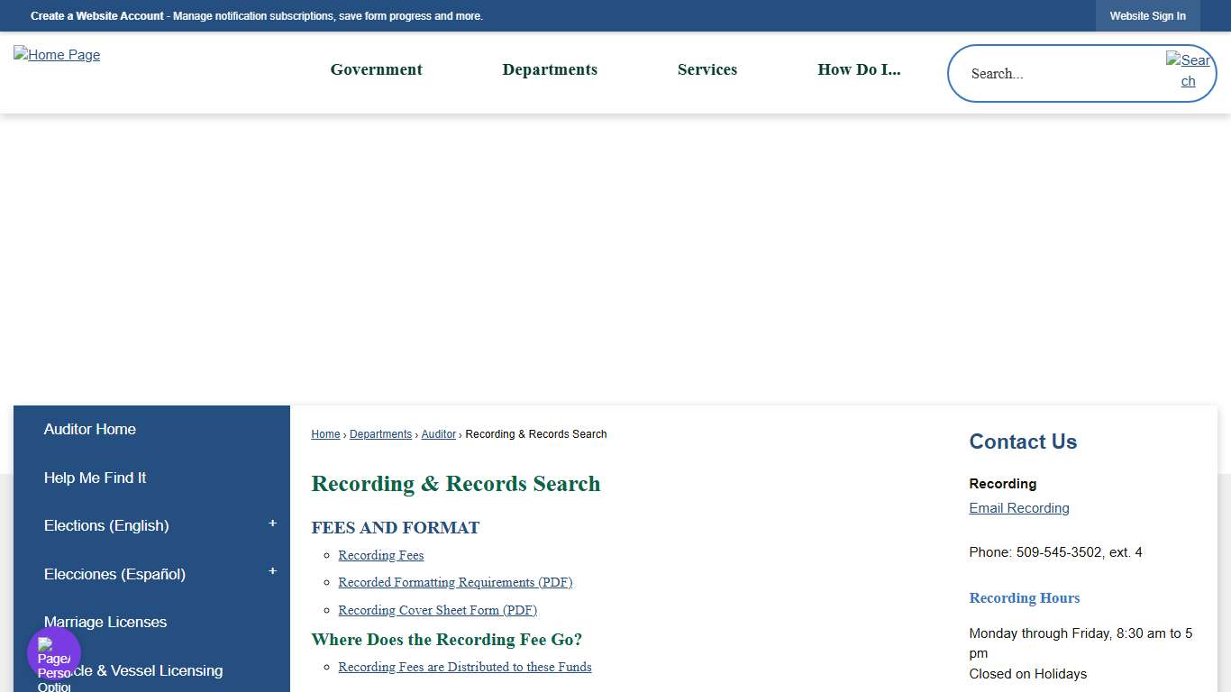 Recording & Records Search | Franklin County, WA